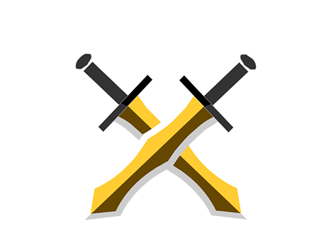 Crossed golden swords