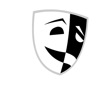 Theatre masks representing role-playing